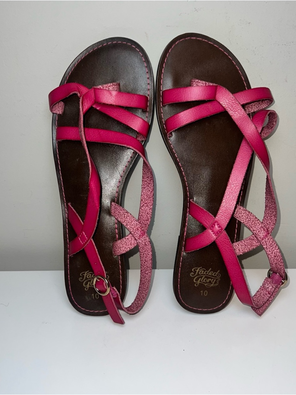 Faded Glory Women's Flat Pink Strappy Sandals